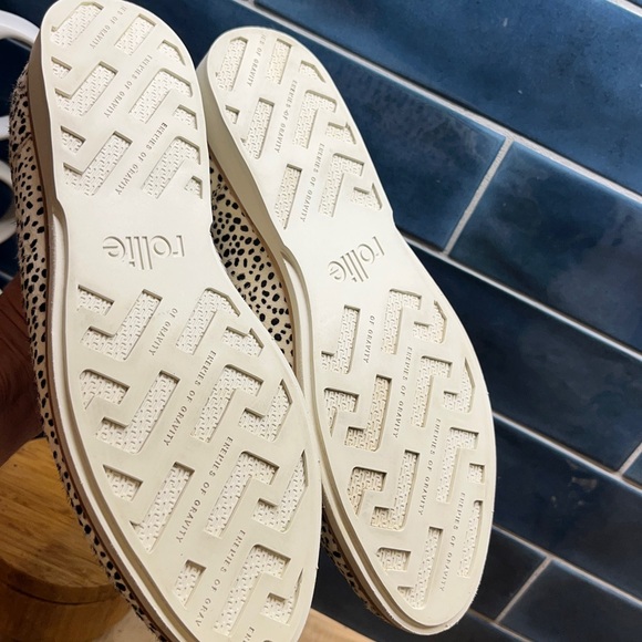 Rollie Australia Pony Hair -Snow Leopard Derby Leather Flats - Picture 9 of 16